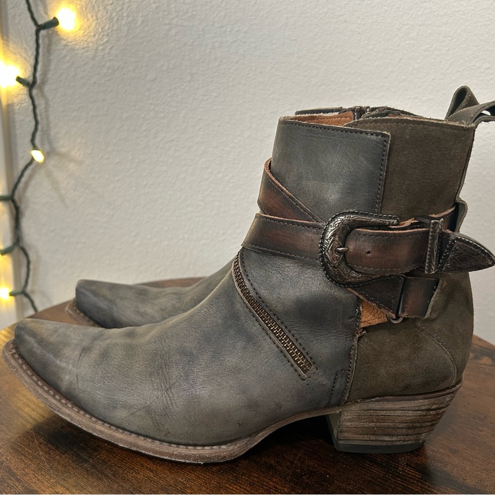 Freebird by Steven Olive Leather Ankle Booties